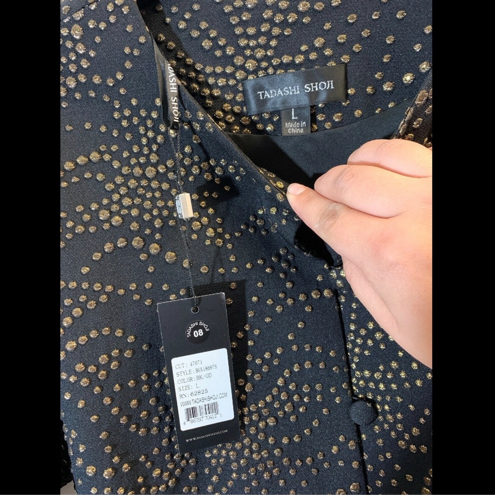 NWT $388 Tadashi Shoji Pollux Droplet Oversized Jacquard Coat [SZ‎ Large ] - Picture 4 of 8